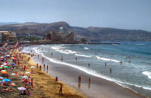 Playa de Las Canteras en Las Palmas de Gran Canaria (Canarias). Foto de Juan Ramón Rodríguez Sosa.