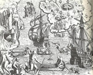 Otro grabado sobre América de Theodore de Bry.