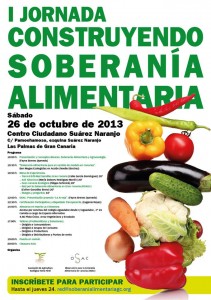 Cartel de las jornadas de Soberanía Alimentaria en Las Palmas de Gran Canaria, Canarias. 